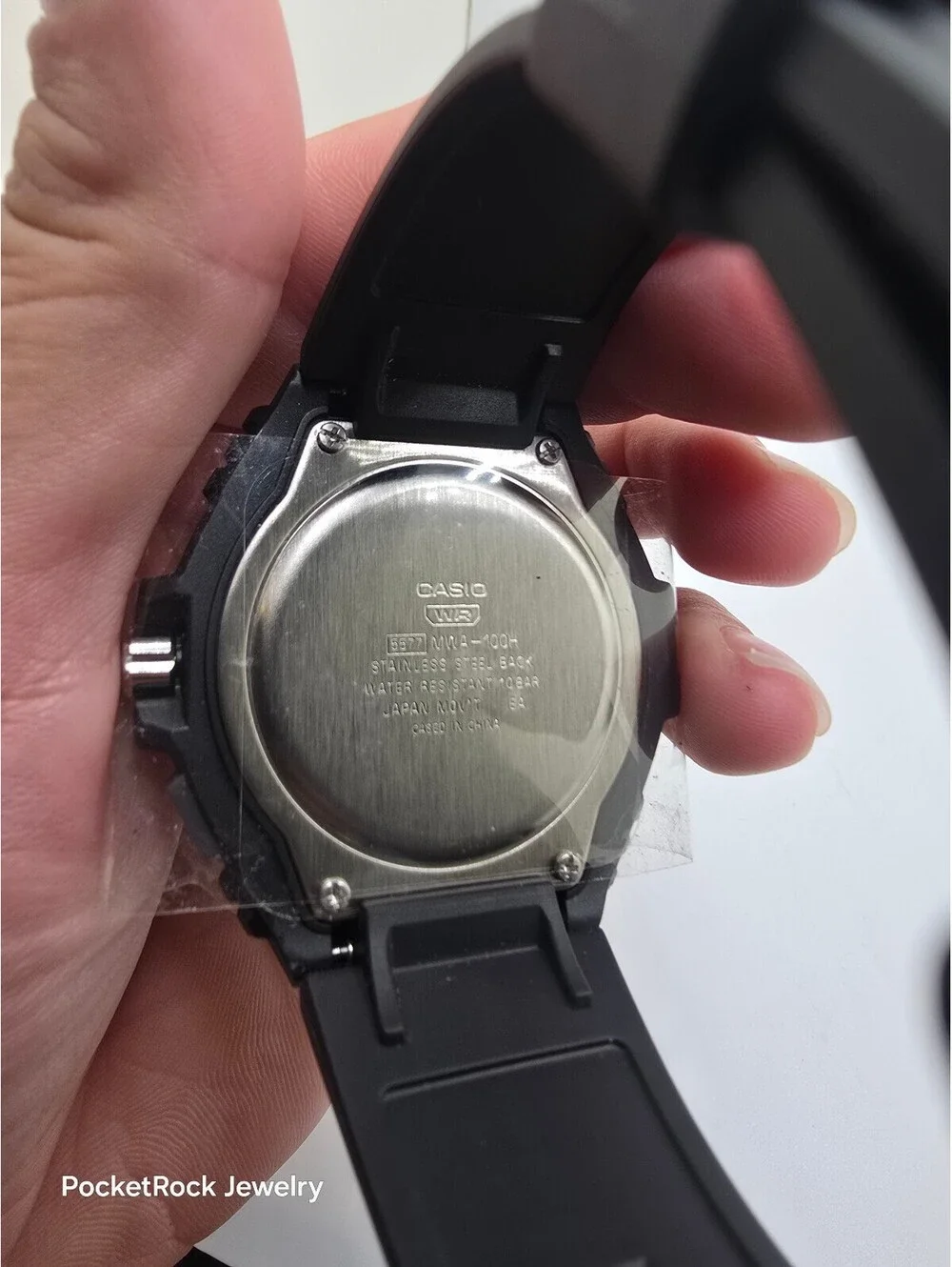 NEW Casio Illuminator WR 100M Quartz Analog Blue Dial Black Resin Strap Watch
